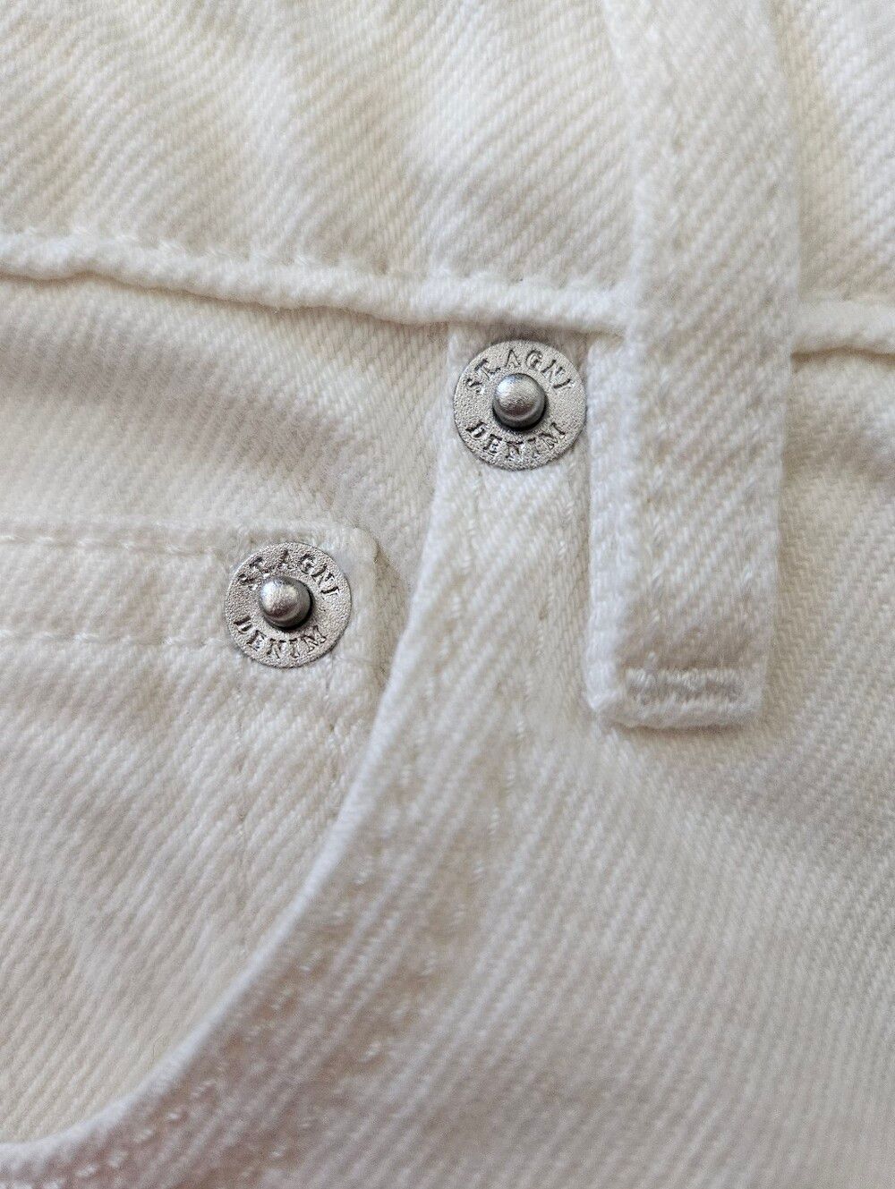 St. Agni Mid-Rise Balloon Jeans in White - Size 29 Rigid Organic Cotton Wide Leg - Picture 10 of 12